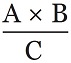 A multiplier par B diviser par C