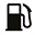 Symbole montrant, en silhouette, la vue de face d’une pompe à essence.