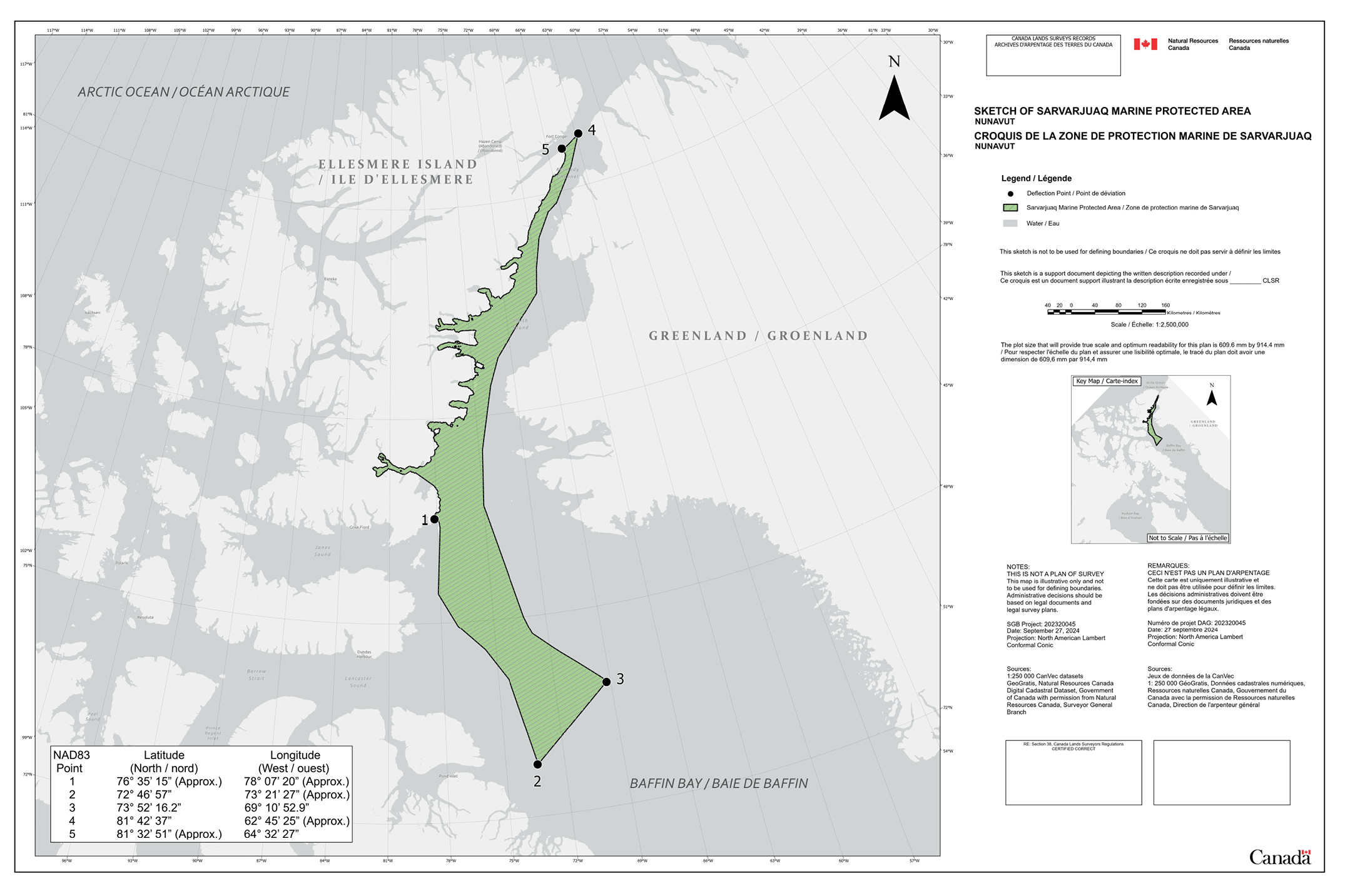 Figure 1. Map of the proposed Sarvarjuaq MPA – Text version below the map 