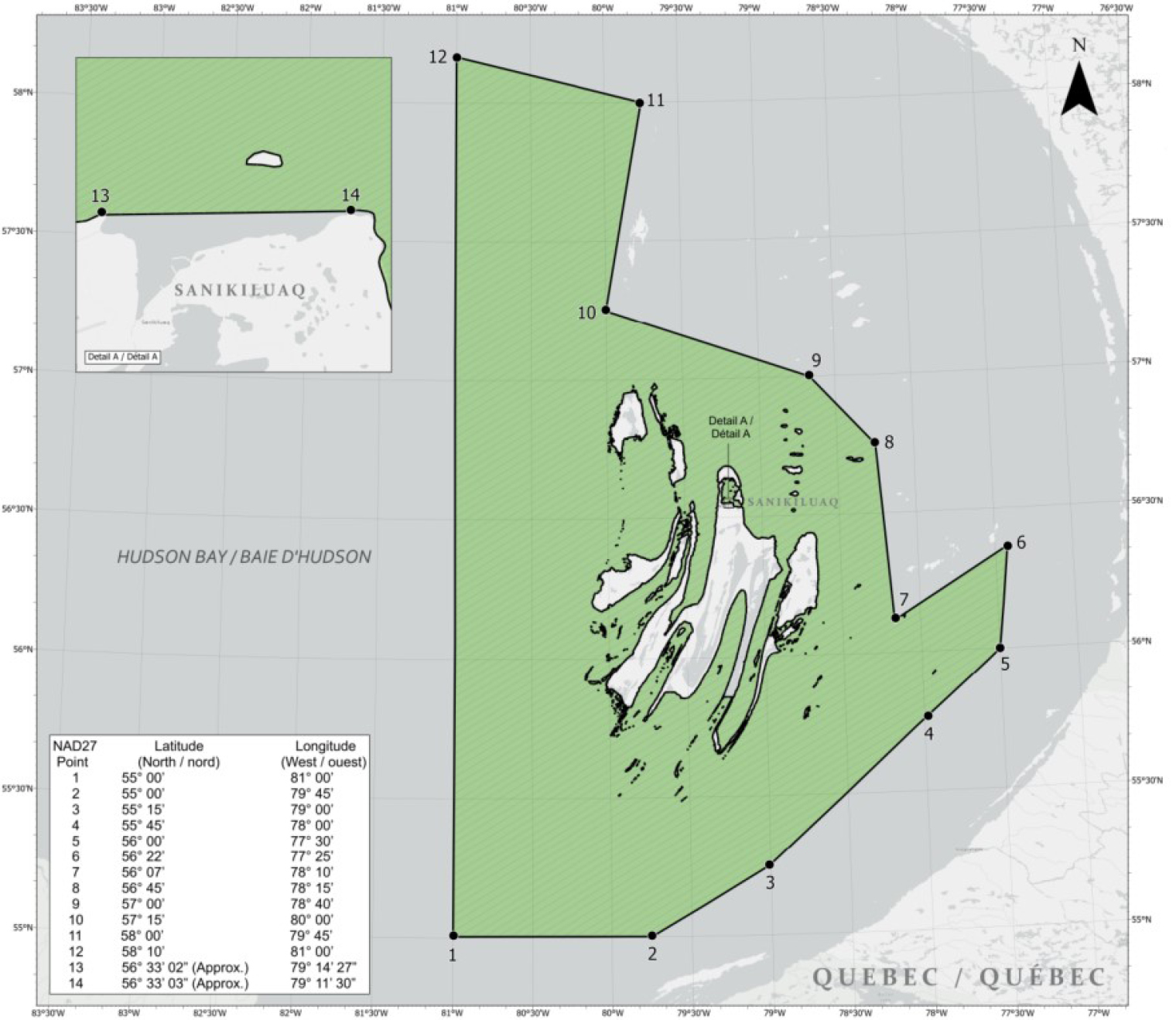 Figure 1: Map of the proposed Qikiqtait MPA – Text version below the map