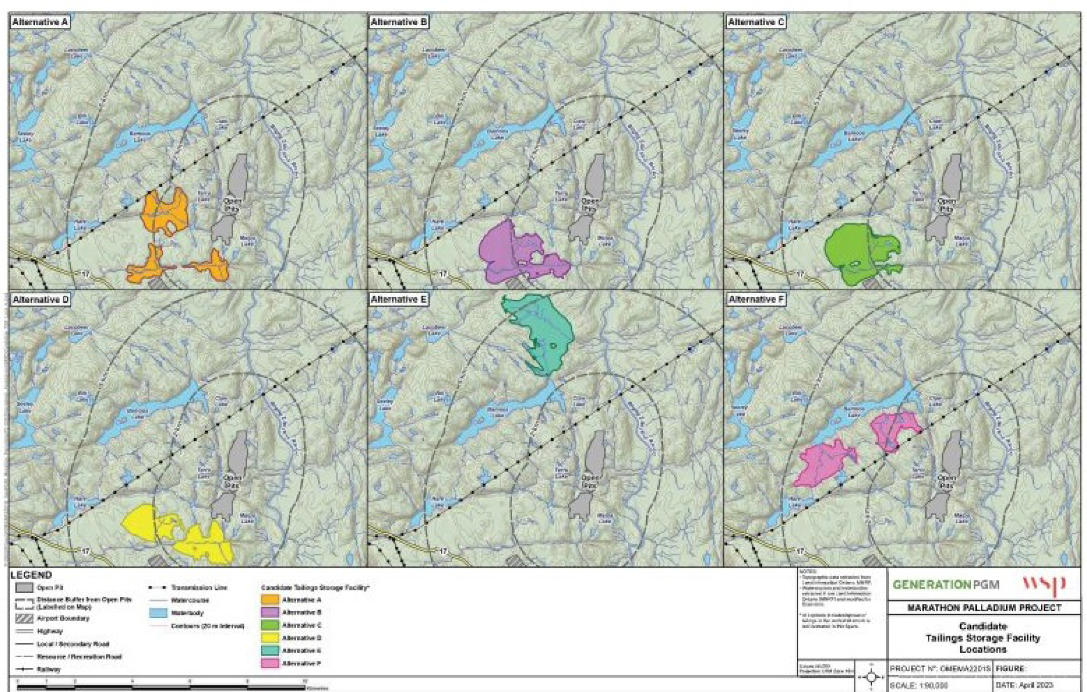 Figure 3: Tailings Storage Facility alternatives – Text version below the image